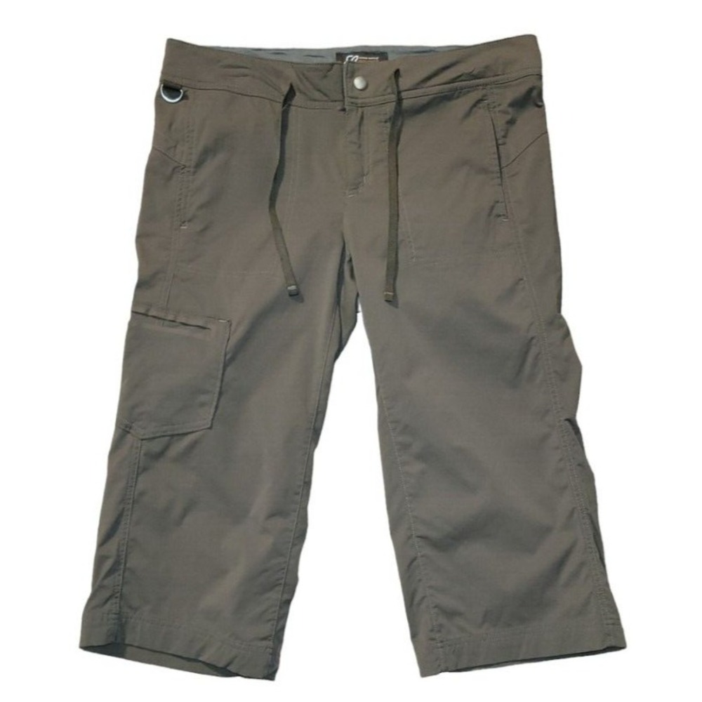 Eddie Bauer Cropped Nylon‎ Spandex Cargo Capri Pants Grey Women's Size 6
